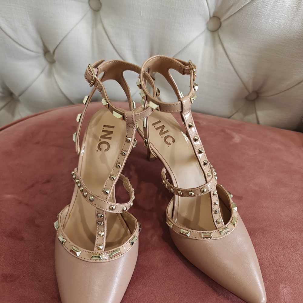INC International Concepts Women's Blush Studded Heels